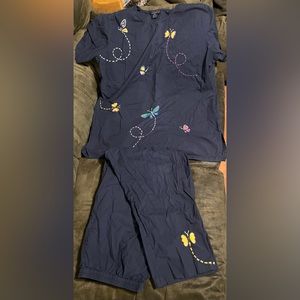 Butterfly Scrubs - Dark Navy Blue